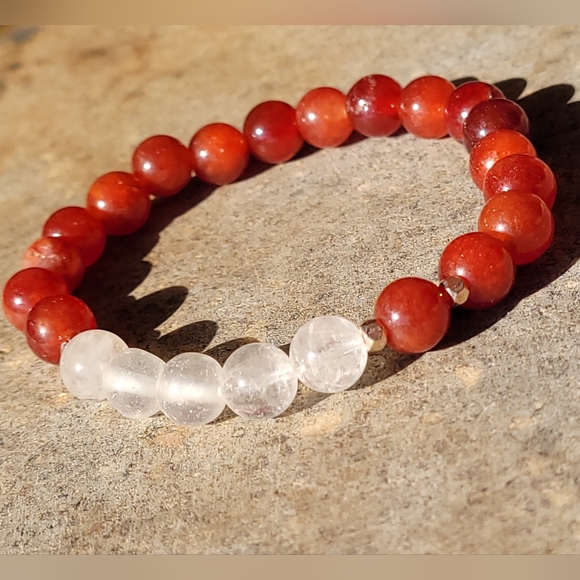 🤍3/$30 Boho Quartz & Glass Bead Bracelet - Picture 2 of 7